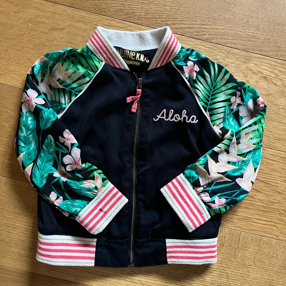 Genuine Kids ALOHA Hawaii embroidered bomber jacket